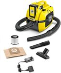 Kärcher 18v Multi-Purpose Vacuum Cleaner WD 1 Compact Battery, wet and dry vacuum cleaner, cartridge filter, hose: 1.20 m, container size: 7 l, power: 230 W, 18v battery and charger included