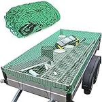 Polyethylene Cargo Net Luggage Netting (hook x 15) Mesh Truck Pickup Boat Nets for Secure Loads Truck Bed Cargo Net Trailer Net Cover Safety Net (3x4m)