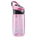 mountop Kids Water Bottle with Straw Lid and Handle, Easy Use for Girls and Boys, BPA-Free Pink