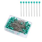 AIEX 100Pcs 1.5 Inch Sewing Pins Plastic Ball Head Straight Quilting Pins for Dressmaker Jewelry DIY Decoration, Art Craft and Sewing Projects (Grass Green)