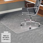 YOUKADA Office Chair Mat for Carpet, Carpet-Protector, Transparent Carpet Floor Mat with Lip for Carpet, 34 x 43 inch/86 x 109cm