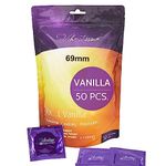 VIBRATISSIMO XXL Vanilla Condoms 50-Pack I Premium Condoms with Aroma I Condoms for Men I Vanilla Flavored Condoms with Thin Wall Thickness & Aromatized I Thin Feel Condoms I w=69mm