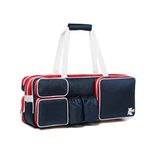 K-Cliffs Tennis Racket Bag | Deluxe Ballistic Nylon Travel Duffel | Shoe Compartment Red White Blue