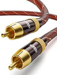 EMK Digital Coaxial Audio Cable - Subwoofer Cable RCA to RCA - Dual Shielded - Gold-Plated - Orange (6.6Ft/2Meters)