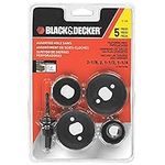 BLACK + DECKER 5-Piece Hole Saw Assortment, For Cutting Wood & Plastic, DIY Set (71-120-CA) (Packaging May Vary)