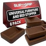 SlipToGrip Bed and Furniture Stopper (6, Brown)