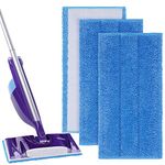 Vicloon Mop Pads for Flash Powermop, 3 PCS Microfiber Mop Cloth, Reusable Microfiber Mop Pads, Microfiber Replacement Mop Pads Cleaing Pads Suitable for Most Wet and Dry Mops - Blue