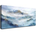 Kureful Canvas Wall Art Mountain Nature Painting Gold Large Wall Decor for Living Room Bedroom Kitchen Office Home Wall Decor 30x60 Inch