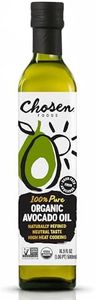 Chosen Foods Organic Avocado Oil, 16.9 Fl Oz - All Purpose Cooking Oil made from 100% Pure Avocados - Non-GMO, Gluten-Free, Keto Friendly, Glyphosate Free - 500mL (Pack Of 1)
