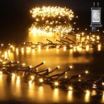 Quntis 760 LED Christmas Tree Lights, 25FT Warm White Christmas Cluster Lights, Outdoor Waterproof Christmas Decoration String Lights with 8 Modes & Memory Function for Indoor Party Patio Balcony Windows Door Bedroom