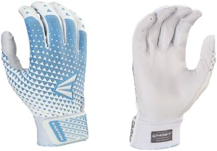 Easton | GHOST NX Fastpitch Softball Batting Gloves | Adult Large | White/Carolina Blue