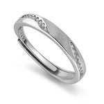 Meissa Couple Rings 925 Sterling Silver Dainty Diamond Wedding Bands Men and Women Promise Ring Statment Ring Size Adjustable (1 Ring-2.8mm Width)