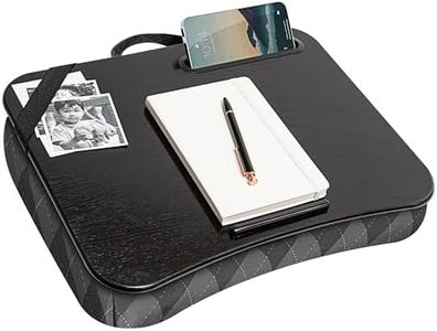 LAPGEAR Designer Lap Desk with Phone Holder and Device Ledge - Gray Argyle - Fits up to 15.6 inch Laptops - Style No. 45438