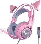 SOMiC Pink Cat Gaming Headset with 