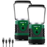 Lepro Rechargeable LED Camping Lantern 2 Pack, 1000LM Camping Light, 4400mAh Power Bank, 4 Modes Waterproof Tent Lamp for Emergency, Power Outage, Hurricane Survival Gear, USB Cable Included