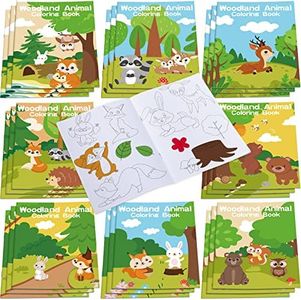 24 Mini Libros de Colorear de Animales del Bosque para Niños Páginas para Colorear Divertidas Cuadernos de Colorear para Actividades Aula Cumpleaños Infantiles (Animal del Bosque)