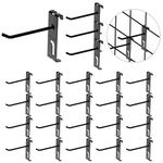 Double Gridwall Hooks- 24 Pcs 4 inch Display Hooks for Grid Wall Panel- Grid Wall Hooks with Extra Hook On The Bottom- Durable Peg Hook Wall Grid Panel Hooks for Hanging Retail Gridwall Accessories