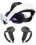 Aolukytech Adjustable VR 3 Head Strap and Controller Grips Accessories Compatible with Meta Quest 3, Lightweight and Comfortable VR Headset Strap Hand Grips, Elite Strap Replacement for Oculus Quest 3