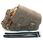 evomosa Universal Motorcycle Saddlebags PU Leather Side Tool Bags for Motorbike Saddlebag -Brown (Right Side)