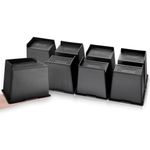 shouwuhho Bed Risers 6 Inch Heavy Duty, Oversized Furniture Risers Rectangular, Supports up to 6000 Lbs, Bed Lifts Risers for Bed Legs Frame, Couch, Table, Chair, Black, 8 Pack