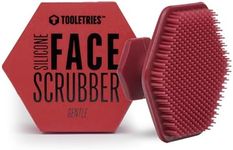 Tooletries Silicone Face Scrubber - Gentle Exfoliator Pad & Massager - Removes Dead & Dry Skin Invigorating Addition to Grooming Routine - Soft-Touch Shower & Bathroom Accessory - Burgundy