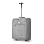 LUGG Lightweight Cabin Size Luggage - Durable 600D Snowflake Polyester - Push Up Trolley, Strong Wheels - Easyjet, Ryanair, British Airways - Underseat, Overhead Locker Suitcase (44.5x35.5x9.5cm)