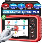 LAUNCH OBD2 Scanner Diagnostic Tool CRP129i V3.0, 4+System Vehicle Diagnostic Tool ENG/ABS/SRS/AT for Vehicles, 12+Reset ABS/TPMS/Oil/EPB/SAS/BMS/AF/Injector/Throttle Valve etc Reset
