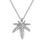 Gzrlyf Marijuana Pendant Necklace Weed Leaf Necklace with Card Cannabis Jewelry Weed Lovers Gifts for Women Stoner Gifts (Marijuana Pendant Necklace)