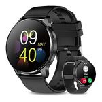 Colesma Smart Watch (Answer/Make Call) for Men Women Android iOS Phones,Waterproof Round Smart Watch with Fitness Tracker Health Monitoring,1.32" Black Metal Smartwatch for iPhone Compatible