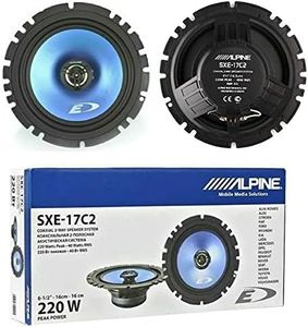 Coaxial 2 Altavoces Compatible con Alpine SXE-17C 2 2 vías 16,50 cm 165 mm 6,5" 40 vatios rms 220 vatios máx Carcasas estándar para Coche, por par