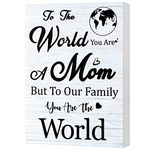 Mothers Day Gifts for Mom Wooden Mom Sign Decor Mom Plaque Birthday Meaningful Gifts Wall Hanging Wood Decor Sign Home Decor Present for Mom (Classic Style)