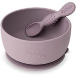 Simka Rose Baby Bowl and Spoon Set, Baby Bowls Suction for Toddler, BPA-Free Silicone Bowls Baby, Baby Bowl and Spoon Dishwasher and Microwave Safe Baby Feeding Supplies