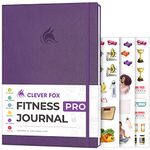 Clever Fox Fitness Journal PRO – Workout Planner with Meal Planner & Habit Tracker – Exercise Log Book – Fitness Planner, 6 Months (Purple)