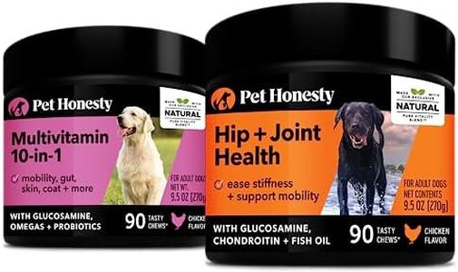 10 in 1 Multivitamin + Hip & Joint Health Soft Chew Supplement Bundle - Dog Vitamins - Glucosamine Chondroitin, Omegas, Turmeric and MSM for Overall Dog Health, Joint Supplement for Dogs.