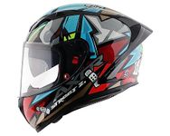 Axor Street Bobby Motorbike Helmet Black Blue-L