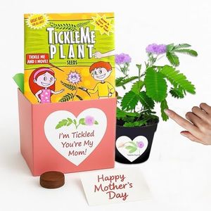 TickleMe Plant Gift Box Set – Mother's Day or Birthday Gift for Mom - Grow The Plant That Closes Its Leaves When You Tickle or Blow It a Kiss! It can Flower! Say 'I'm Tickled You're My Mom!'
