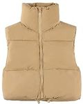 LASPIA Puffer Vest Women Sleeveless Winter Outerwear Warm Puffer Lightweight Fashion Padded Crop Gilet