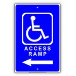 Handicap Access Ramp Direction Arrow Help Right and Left Aluminum Sign 8"x12"