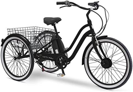 sixthreezero EVRYjourney Adult Electric Tricycle, 7-Speed Step Through eTrike eBike, 250 Watt Motor, 26 Inch Wheels, Matte Black