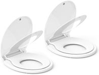 Toilet Seat, Round Toilet Seat with Toddler Seat Built in, Potty Training Toilet Seat Round Fits Both Adult and Child, with Slow Close and Magnets- Round 2 Packs