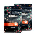 COFFEEZA Cremoso Ground Coffee Packet | Fine Grind (Espresso & Moka Pots) | Premium Grade, Medium-Dark Roasted Ground Coffee | Pack Of 2X 250 Gram