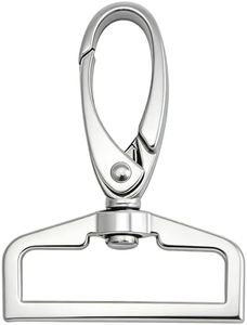 Wuuycoky Silvery 1.5" Swivel D-Ring Eyelet Olive Buckle Lobster Clasps Swivel Snap Hooks Pack of 6
