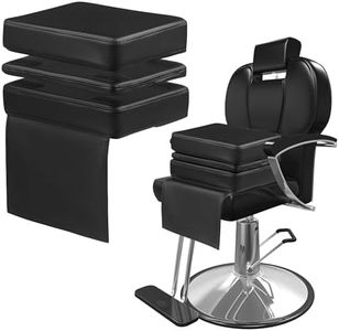 HOMBYS Adjustable Salon Booster Seat for Kids Leather Children Cushion for Barber Chair, Cushion for Styling Chair, Different Heights are Adjustable to fit Children from 3-10 Years Old, 14.5"x11"
