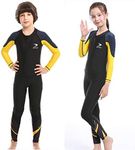 ZCCO Kids Swimsuit, Full Body Sunsuit, Youth Boy's and Girl's One Piece Long Sleeve Swimsuit for Swimming,Bathing, Surfing etc Water Sports (Black, 2XS)