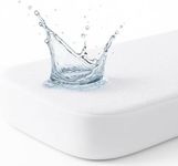 Dudu N Girlie Cot Bed Mattress Protector Waterproof 140 x 70 -Toddler Bed Mattress Protector- Mattress Cover for Baby Breathable and Non Noisy Anti bacterial and Fully Fitted. White