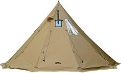 Preself 4~6 Person Tipi Hot Tent T3 XL with Screen Window, Height 8' 6" 2.6m, Diameter 15' 4.6m, for Wood Buring Stove Bushcraft Family Camping Hunting Fishing (Tent)