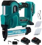 Cordless Brad Nailer with 2-Max Batteries & Charger, 2" Length Nails -18GA 1/4" Narrow Crown Staples,Nail Gun Battery Powered,Staple Gun with 800pcs Staples & Nails(Jovant)