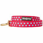 Blueberry Pet Valentine Velvety Heart Flocking Dog Leash in Lust Red, 4 ft x 1", Large, Leashes for Dogs