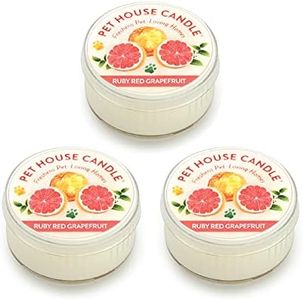 Pet House Mini Candles for Pet Odor Made with Natural Soy Wax, Plant Based, Dog and Cat Friendly Scented, Red Ruby Grapefruit Pack of 3