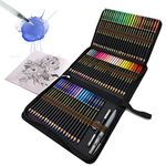 TVGO 72 Professional Watercolour Pencils Set in Zip-Up Case for Great Results, Colouring Pencils For Adult Coloring Books, Kids Artist Art Drawing